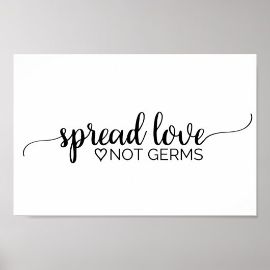 Poster Simple calligraphie noire : Répandez l'amour, pas (Devant)