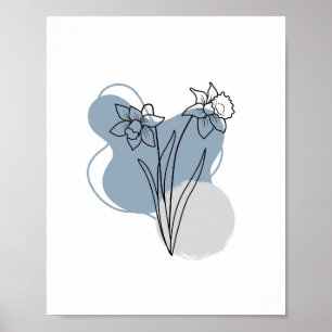Poster Simple Chic minimaliste Abstrait Style Boho Floral