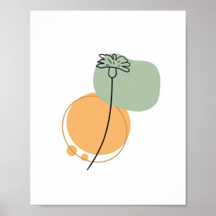 Poster Simple Chic minimaliste Abstrait Style Boho Floral