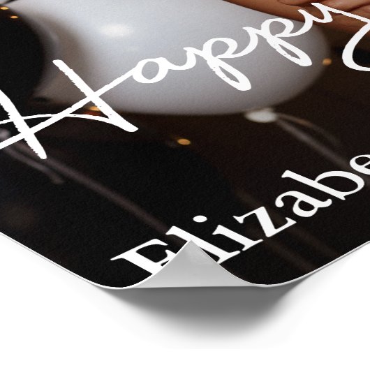 Poster Simple Classique Joyeux Anniversaire Photo (Coin)