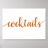 Poster Simple Cocktails | File Orange Any Event Bar Sign (Devant)