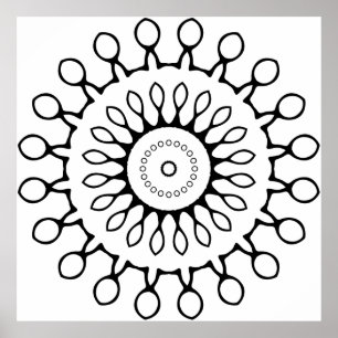 Poster Simple coloriage de bordure motif de cadre tribal