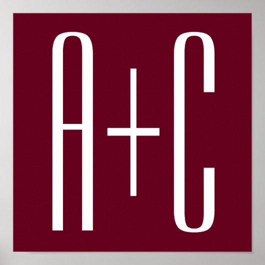 Poster Simple Couples | White & Burgundy (Devant)