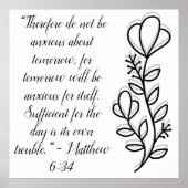 Poster Simple couplet de la Bible Noire et Blanc Botaniqu (Devant)