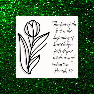 Poster Simple couplet de la Bible Noire et Blanc Botaniqu