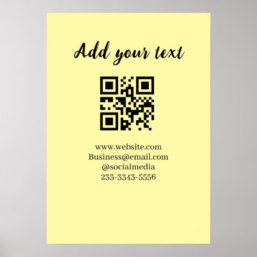 Poster simple custom QR code add your name text  Classic  (Devant)