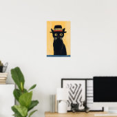 Poster Simple Cute Black Cat Design (Bureau à domicile)