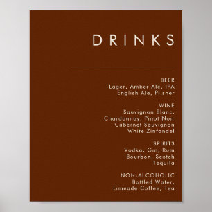 Poster Simple Désert   Menu des Boissons Cannelle Foncée