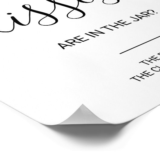 Poster Simple Devis Combien De Baisers Fête des mariées J (Coin)