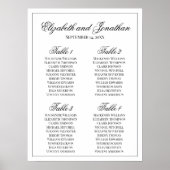 Poster Simple Élégance 4 Tables Plan de Table de Mariage (Devant)