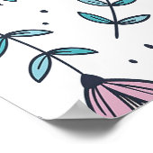 Poster Simple Elégant Abstrait Floral Feuille Motif | (Coin)