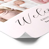 Poster Simple Élégant bébé fille photo Date de naissance  (Coin)