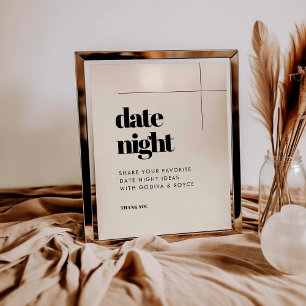 Poster Simple élégant & chic Date nuit idées signe