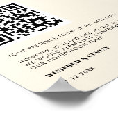 Poster Simple élégant & chic Honeymoon fund Code QR (Coin)