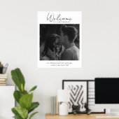 Poster Simple Élégant Classique Photo Bienvenue Mariage (Bureau à domicile)
