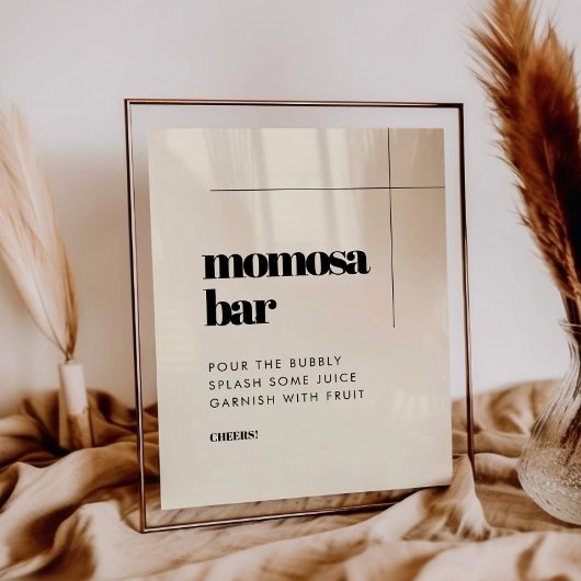 Poster Simple, élégant et chic signe de bar Momosa