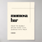 Poster Simple, élégant et chic signe de bar Momosa (Devant)