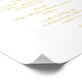 Poster Simple Elegant Mariage Gold Boissons Menu Signer (Coin)