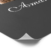 Poster Simple Élégant Moderne Bienvenue Mariage Gris (Coin)