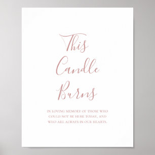 Poster Simple Élégant Rose Gold Cette Bougie Brûle Pannea