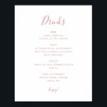 Poster Simple Elegant Rose Gold Mariage Boissons Menu Sig<br><div class="desc">Ce panneau de menu simple et élégant en or rose mariage est parfait pour votre mariage en or rose minimaliste classique. Le design est composé d'une vintage classique minimaliste, d'une police d'or blush contemporaine et d'une calligraphie formelle romantique délicate. Il est parfait pour les mariages de luxe du printemps, de...</div>