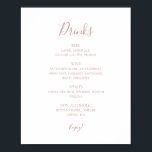 Poster Simple Elegant Rose Gold Mariage Boissons Menu Sig<br><div class="desc">Ce panneau de menu simple et élégant en or rose mariage est parfait pour votre mariage en or rose minimaliste classique. Le design est composé d'une vintage classique minimaliste, d'une police d'or blush contemporaine et d'une calligraphie formelle romantique délicate. Il est parfait pour les mariages de luxe du printemps, de...</div>