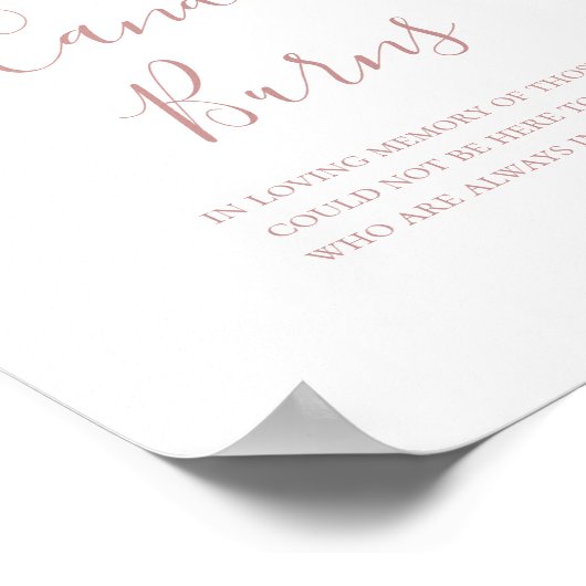 Poster Simple Elegant Rose Or Cette bougie Brûle Signal (Coin)