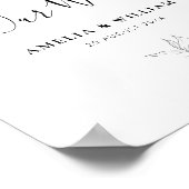 Poster simple élégant script noir et blanc signe d'accuei (Coin)
