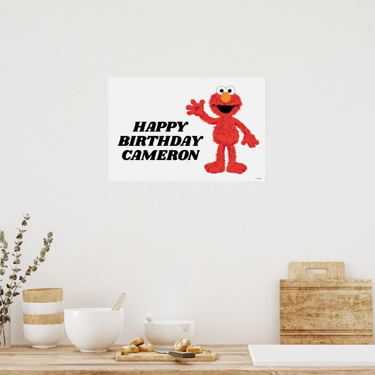 Poster Simple Elmo 1er anniversaire (Cuisine)