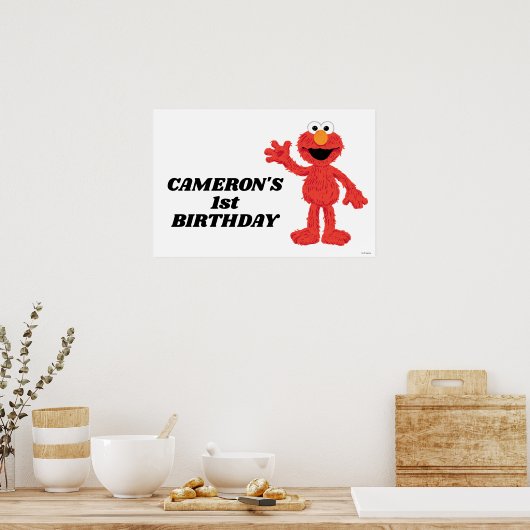 Poster Simple Elmo 1er anniversaire (Cuisine)