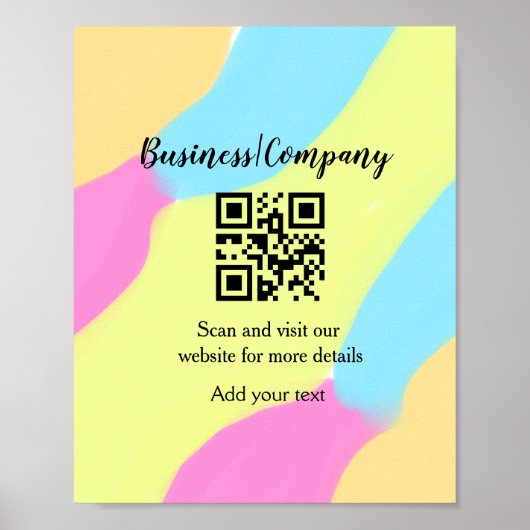 Poster Simple entreprise site web code-barres QR ajouter (Devant)