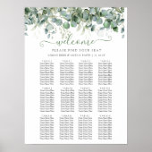 Poster Simple Eucalyptus Greenery Wedding Seating Chart (Devant)