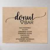 Poster Simple Faux Kraft Calligraphie Barre de Donut (Devant)