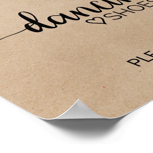 Poster Simple Faux Kraft Calligraphie Chaussures de danse (Coin)