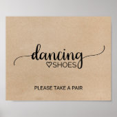 Poster Simple Faux Kraft Calligraphie Chaussures de danse (Devant)