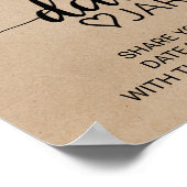 Poster Simple Faux Kraft Calligraphie Date Jar Signal (Coin)