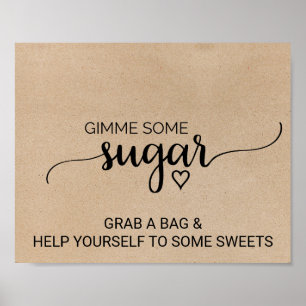 Poster Simple Faux Kraft Calligraphie Donnez-Moi Un Peu D