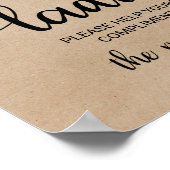 Poster Simple Faux Kraft Calligraphie Mesdames Salle de b (Coin)