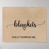 Poster Simple Faux Kraft Calligraphy Blankets (Devant)