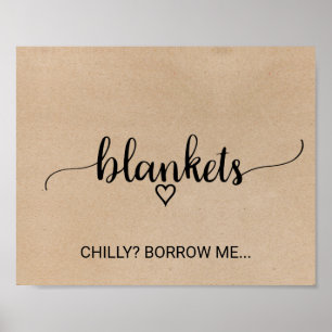 Poster Simple Faux Kraft Calligraphy Blankets