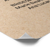 Poster Simple Faux Kraft Calligraphy Wedding Programme (Coin)