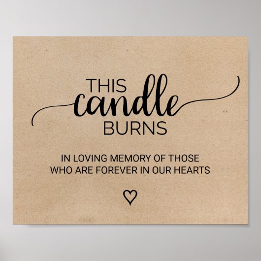 Poster Simple Faux Kraft Cette chandelle brûle panneau (Devant)