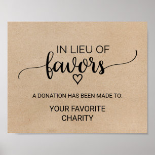 Poster Simple Faux Kraft En Lieu Et Place Des Faveurs Sig