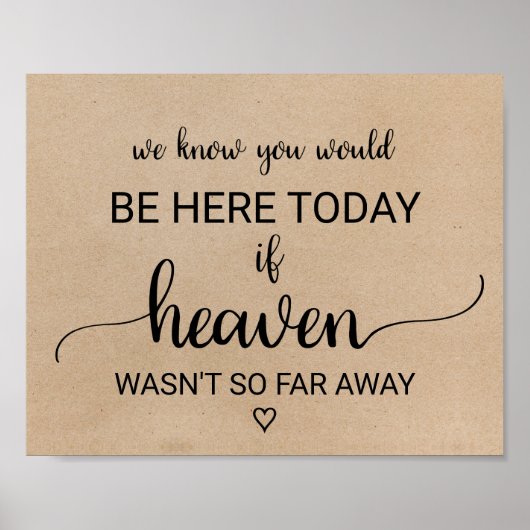 Poster Simple Faux Kraft Si le paradis n'était pas si loi (Devant)