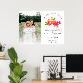 Poster Simple Floral LGBT Engagé Couple Bienvenue Invités (Bureau à domicile)