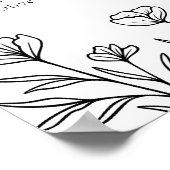 Poster simple Floral Outline Mariage Sein Graphiqu (Coin)
