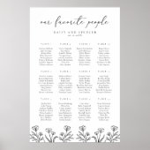 Poster simple Floral Outline Mariage Sein Graphiqu (Devant)