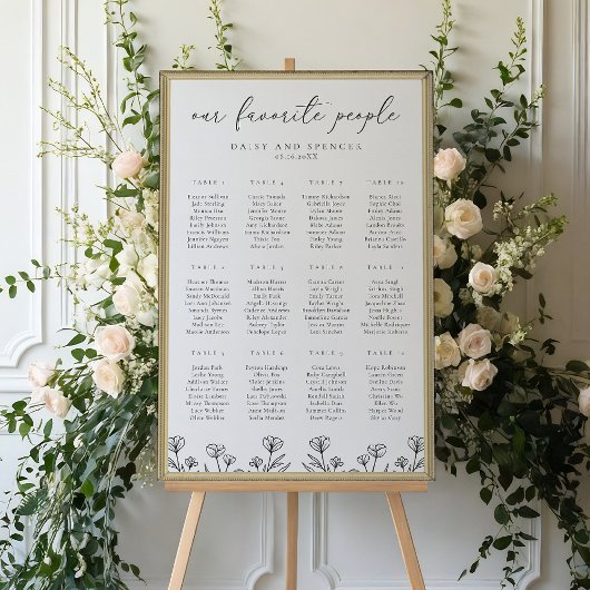 Poster simple Floral Outline Mariage Sein Graphiqu