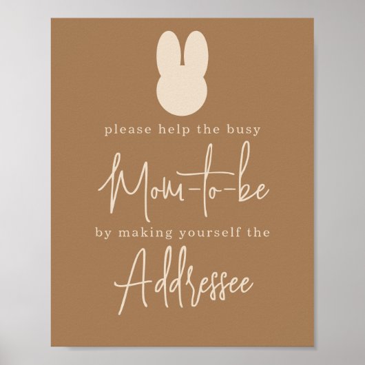 Poster Simple future maman lapin destinataire (Devant)