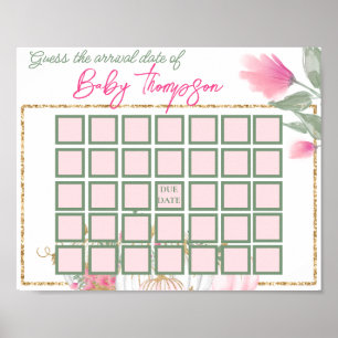 Poster Simple Gold Blush Pink Pumpkin Baby Shower Games